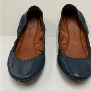 Lucky Brand Navy Leather Ballet Flats